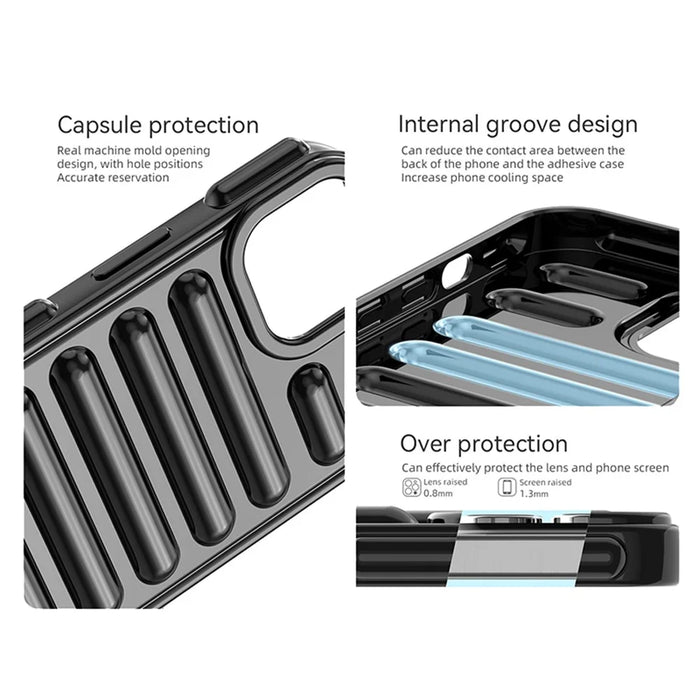 Capsule Series for iPhone 14 Case Internal Groove Design TPU Phone Cover - Black - 3