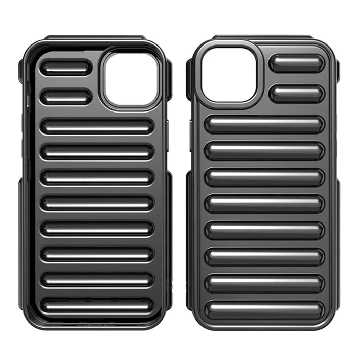 Capsule Series for iPhone 14 Case Internal Groove Design TPU Phone Cover - Black - 4