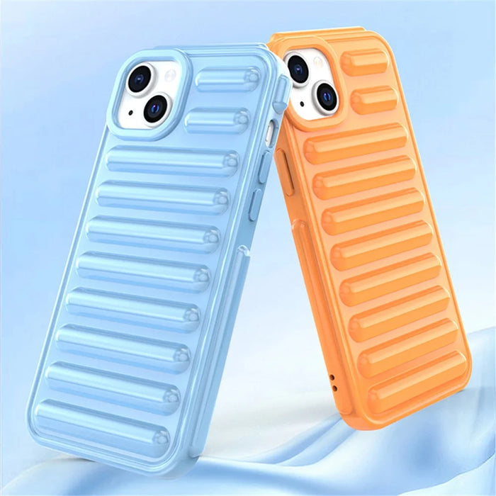 Capsule Series for iPhone 15 Plus TPU Case Ribbed Mobile Phone Protective Cover - Black - 5