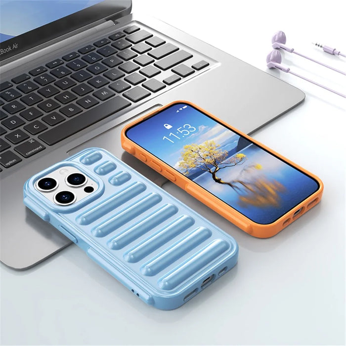 Capsule Series for iPhone 13 Pro 6.1 inch Case Ribbed TPU Shockproof Phone Back Cover - Black - 6