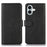 For iPhone 16 Case Cowhide Texture Leather Wallet Phone Cover with Magnetic Clasp - Black - 1