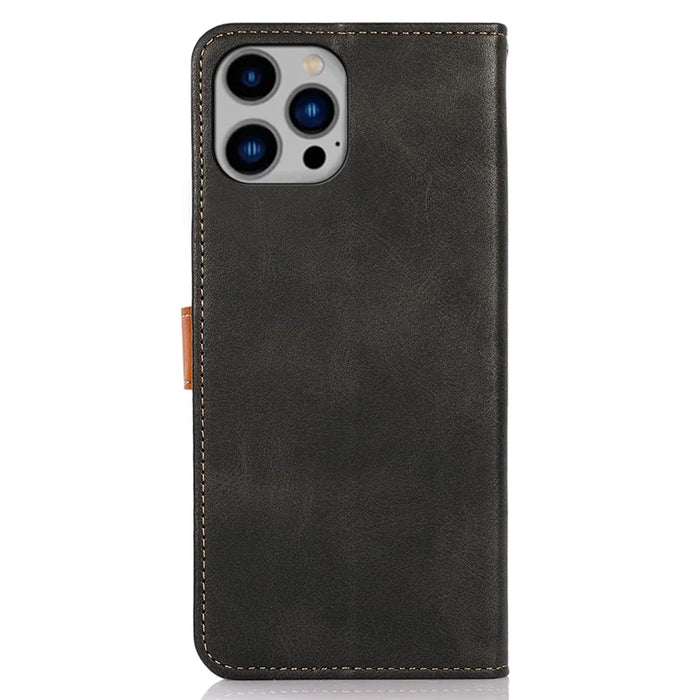 KHAZNEH For iPhone 16 Pro Cases PU Leather Card Holder Phone Cover Mobile Spares   - Black - 7