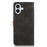 KHAZNEH For iPhone 16 Case PU Leather Phone Cover with Golden Magnetic Clasp Decor - Black - 7