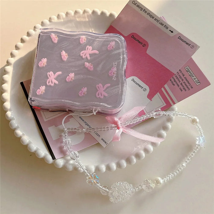 For Samsung Galaxy Z Flip5 5G Case Pattern Print Hard PC Phone Cover with Strap - Flower / Bear - 5
