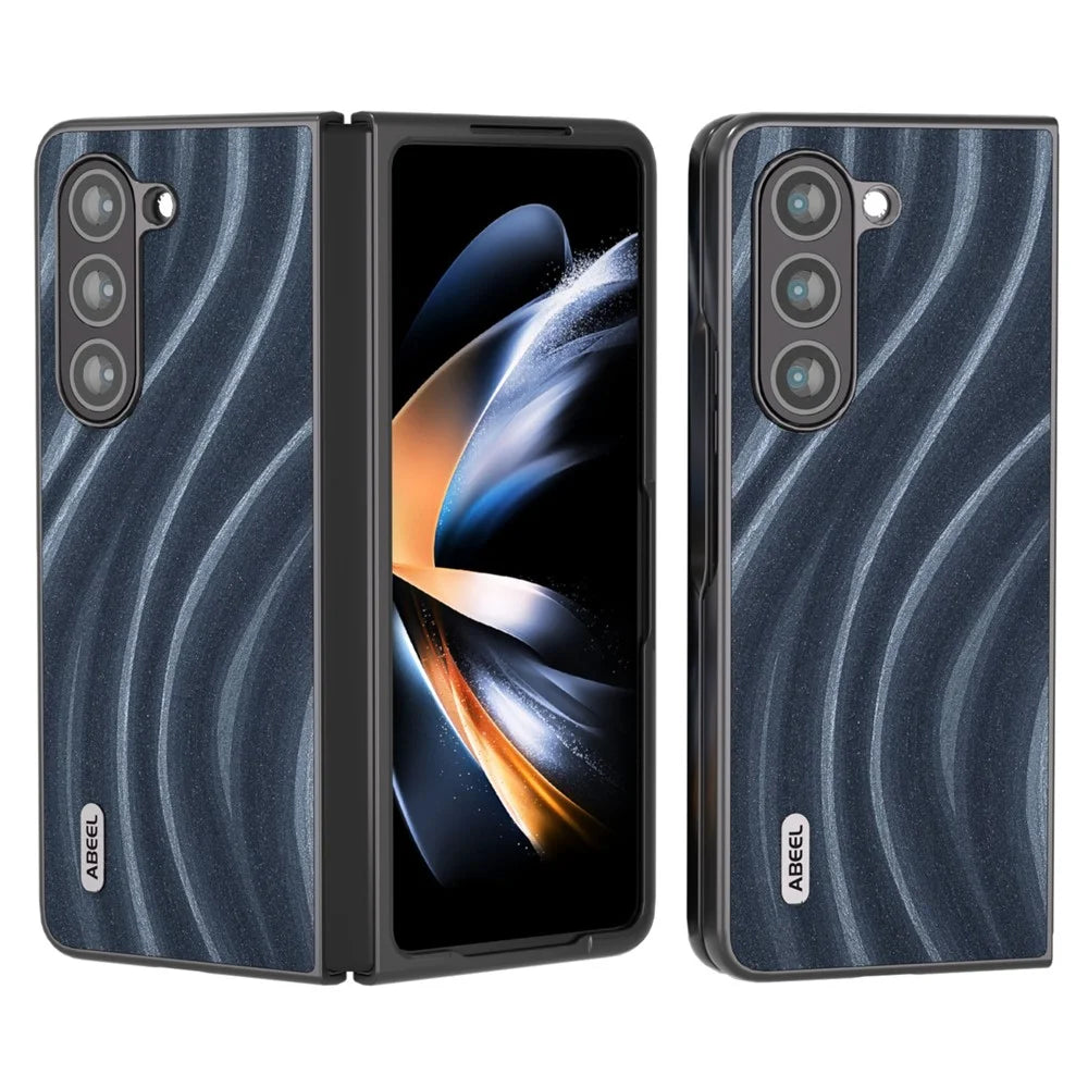 ABEEL Milky Way Series For Samsung Galaxy Z Fold6 5G Case PU Leather Coated Hard PC Phone Cover - Blue - 1