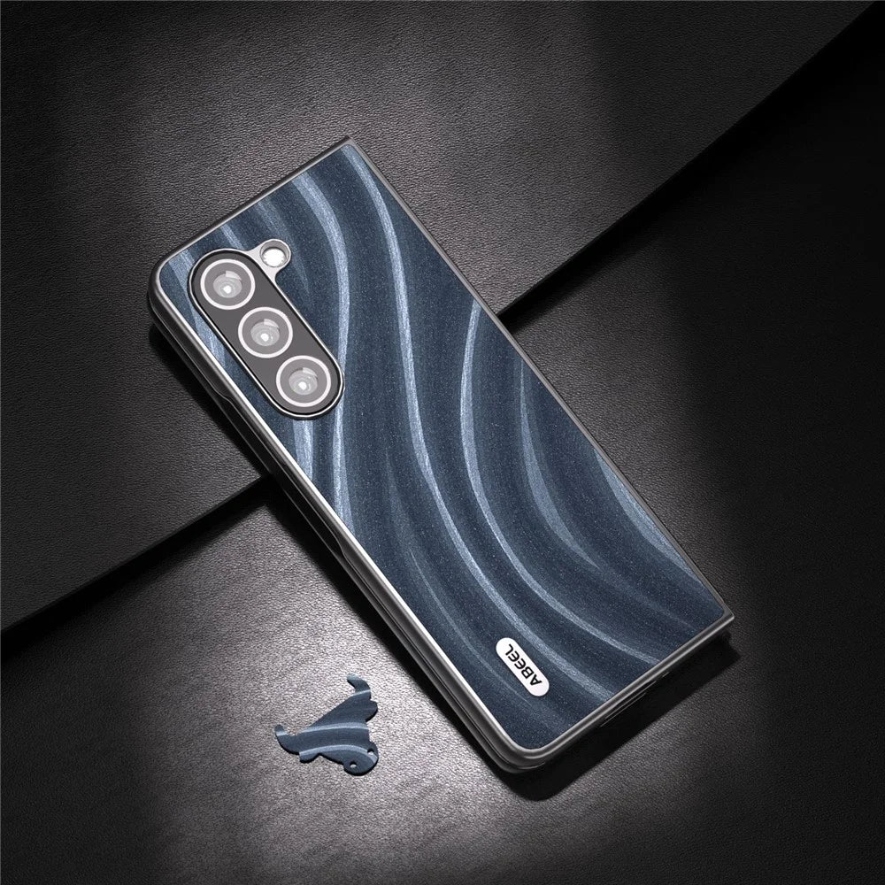 ABEEL Milky Way Series For Samsung Galaxy Z Fold6 5G Case PU Leather Coated Hard PC Phone Cover - Blue - 2