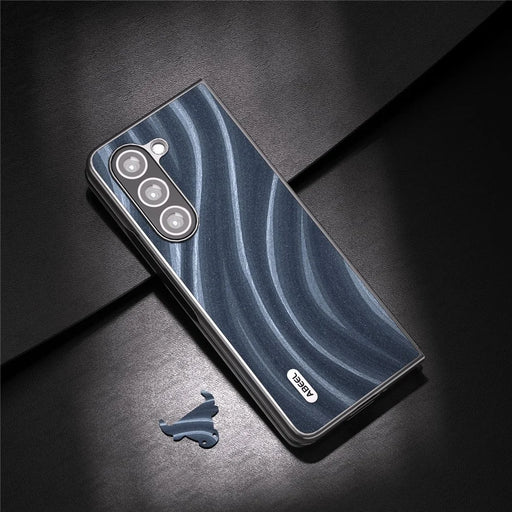 ABEEL Milky Way Series For Samsung Galaxy Z Fold6 5G Case PU Leather Coated Hard PC Phone Cover - Blue - 2