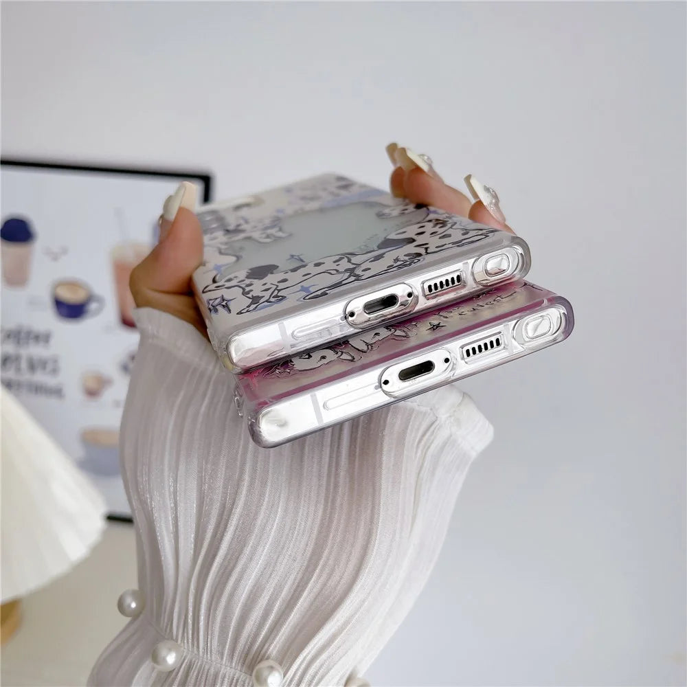 For Samsung Galaxy S23 Ultra Case Pet Dog Pattern Laser TPU Phone Cover - Pink - 4