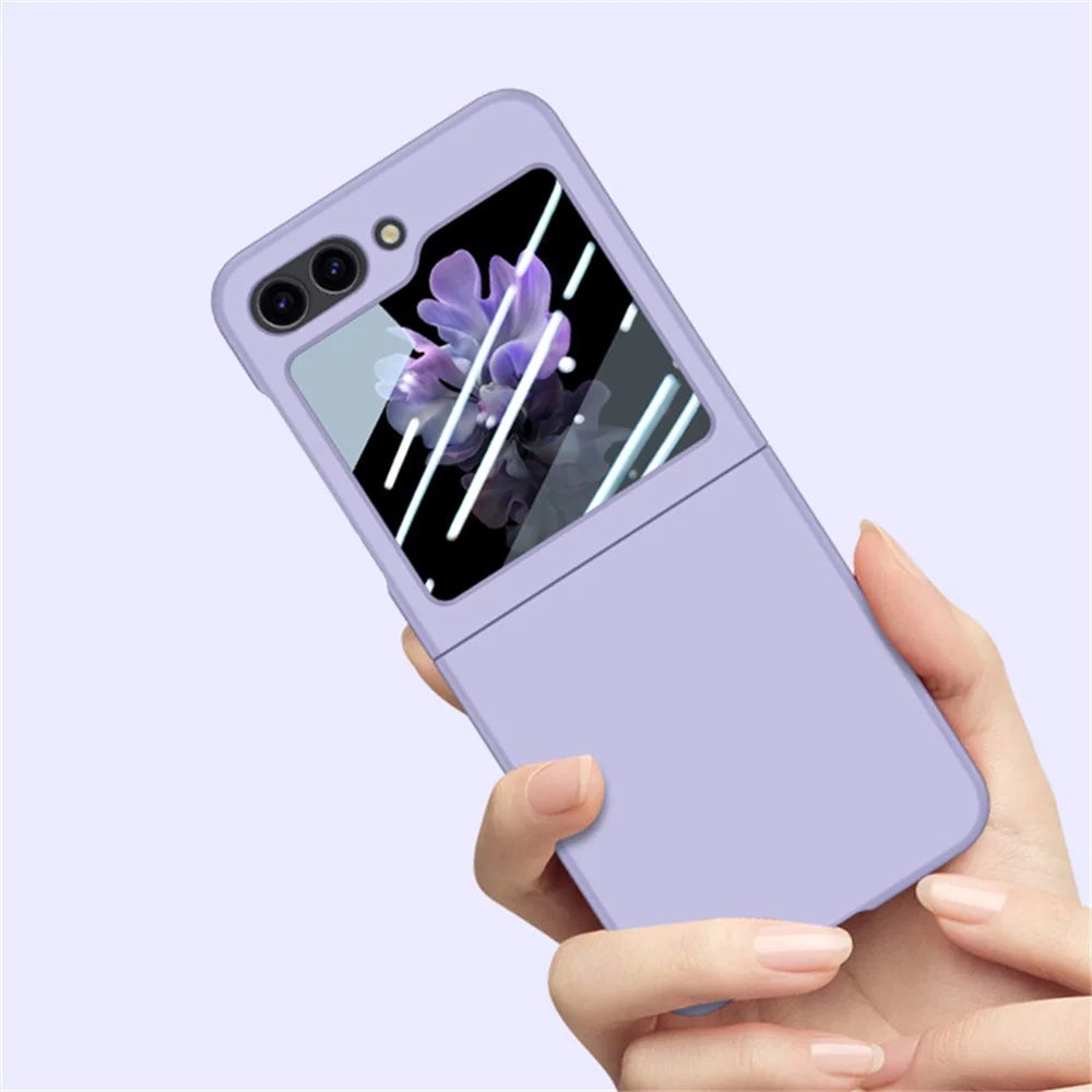 For Samsung Galaxy Z Flip7 FE 5G / Z Flip6 5G Case Large Window Hard PC Phone Cover with Small Screen Film - Purple - 3