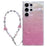 For Samsung Galaxy S24 Ultra Case Seashell Pattern Shiny TPU Phone Cover with Chain - Pink - 1