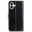 For iPhone 16 Plus Case PU Leather Wallet Phone Cover Crazy Horse Texture - Black - 6