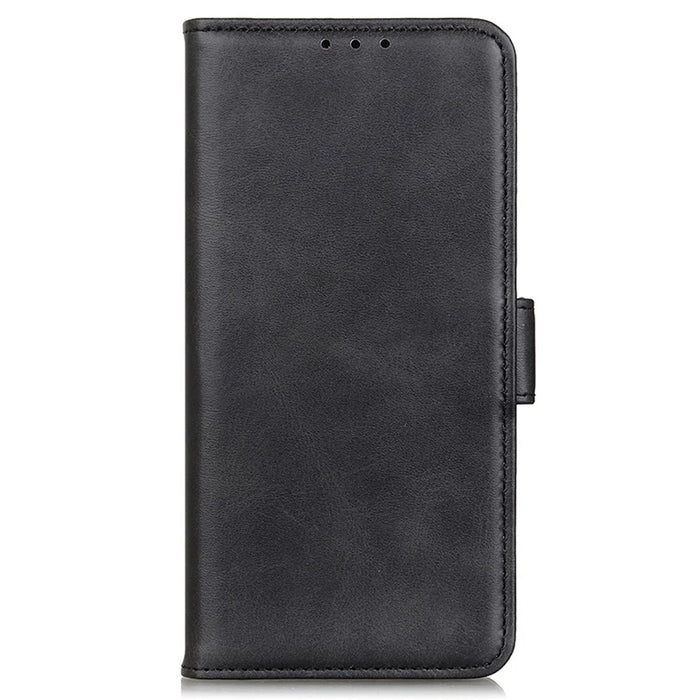 For iPhone 16 Pro Case Magnetic Clasp Leather Wallet Flip Phone Cover - Black - 5