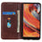 For iPhone 16 Pro Max Case Split Leather Magnetic Auto Closing Wallet Phone Cover - Brown - 2