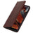 For iPhone 16 Pro Max Case Split Leather Magnetic Auto Closing Wallet Phone Cover - Brown - 5