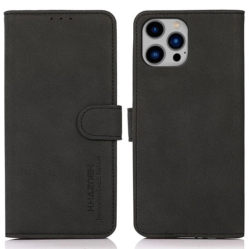 KHAZNEH For iPhone 16 Pro Max Magnetic Case Texture Leather Soft Touch Mobile Phone Cover - Brown - 1
