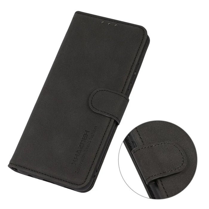 KHAZNEH For iPhone 16 Pro Max Magnetic Case Texture Leather Soft Touch Mobile Phone Cover - Brown - 5
