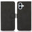 KHAZNEH For iPhone 16 Case Texture PU Leather Folding Stand Phone Cover - Black - 1