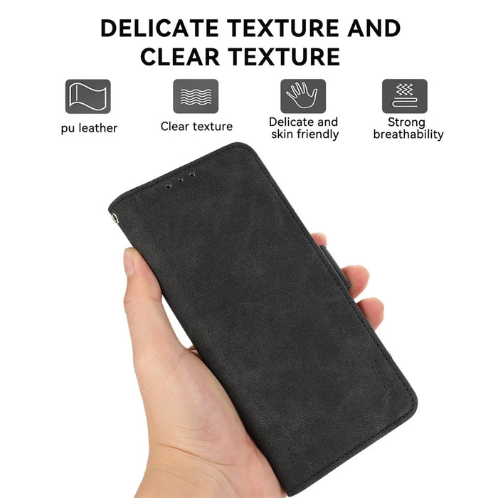 ABEEL For iPhone 16 Plus Case Side Magnetic Closure Card Slots RFID Blocking Phone Cover - Black - 4