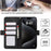 ABEEL For iPhone 16 Plus Case Side Magnetic Closure Card Slots RFID Blocking Phone Cover - Black - 6