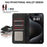 ABEEL For iPhone 16 Pro Max Leather Case RFID Blocking Anti-Scratch Wallet Phone Cover - Black - 5