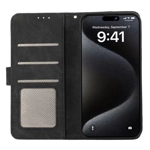 ABEEL For iPhone 16 Plus Wallet Case RFID Blocking Anti-Drop PU Leather Phone Cover - Black - 2