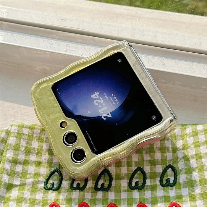 For Samsung Galaxy Z Flip5 5G Case Gradient Surface Hard PC Phone Cover - Yellow - 4