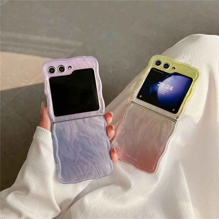 For Samsung Galaxy Z Flip5 5G Case Gradient Surface Hard PC Phone Cover - Yellow - 6