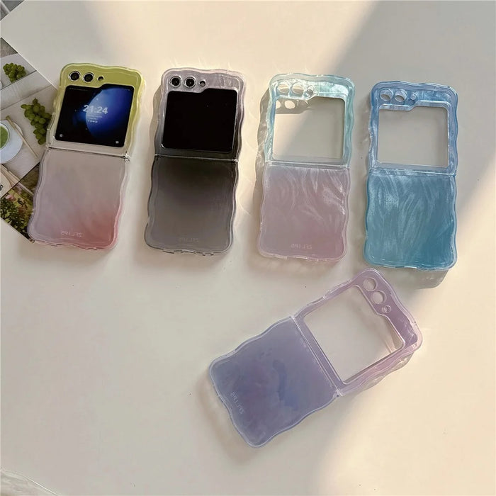 For Samsung Galaxy Z Flip5 5G Case Gradient Surface Hard PC Phone Cover - Yellow - 7