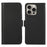 ABEEL For iPhone 16 Pro Leather Case RFID Blocking Phone Cover with Dual Magnetic Clasps - Black - 1