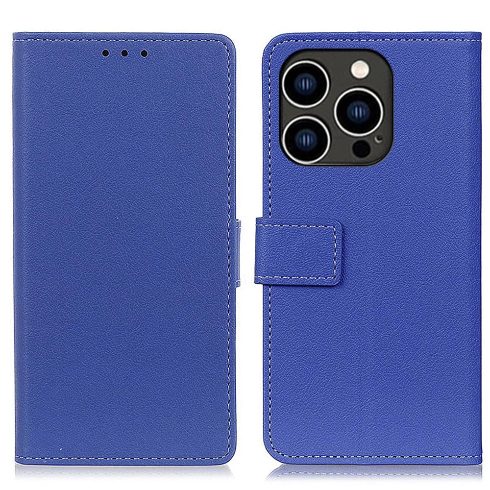 For iPhone 16 Pro Max Case Wallet Leather+TPU Protective Phone Cover - Blue - 1