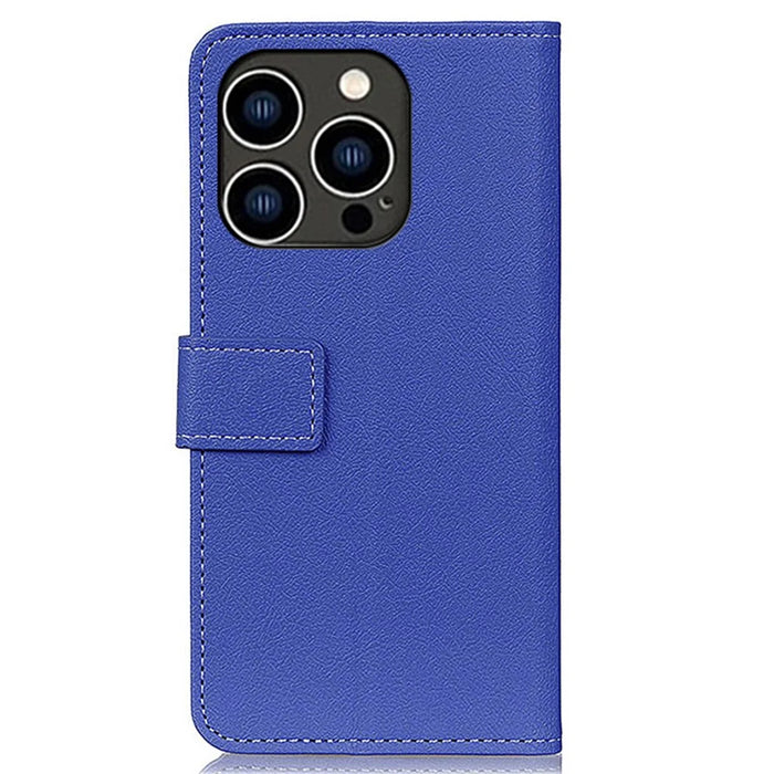 For iPhone 16 Pro Max Case Wallet Leather+TPU Protective Phone Cover - Blue - 7