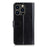 For iPhone 16 Pro Case PU Leather Stand Cell Phone Cover Crazy Horse Texture - Black - 6