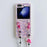 Folding Phone Case for Samsung Galaxy Z Flip5 5G , Butterfly Pattern PU+PC Cover with Beaded Crossbody Strap - Pink - 2