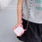 Folding Phone Case for Samsung Galaxy Z Flip5 5G , Butterfly Pattern PU+PC Cover with Beaded Crossbody Strap - Pink - 5