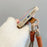 For iPhone 15 Pro Case Cute Bear Down Jacket Design Leather+TPU Phone Cover with Wrist Strap - White - 4