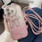 Electroplating Phone Case for iPhone 14 Pro   TPU Cover with PC Kickstand+Strap - Pink - 1