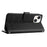 For iPhone 15 Case with Strap RFID Blocking Leather Wallet Phone Cover Cat Mouse Pattern - Black - 3