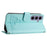 For Samsung Galaxy S24 Case with Strap RFID Blocking Leather Wallet Phone Cover Cat Mouse Pattern - Mint Green - 3