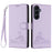 For Samsung Galaxy A55 5G Case with Strap RFID Blocking Leather Wallet Phone Cover Cat Mouse Pattern - Purple - 1