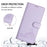 For Samsung Galaxy A55 5G Case with Strap RFID Blocking Leather Wallet Phone Cover Cat Mouse Pattern - Purple - 5