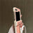 For Samsung Galaxy Z Flip5 5G Glittery Powder Phone Case PC Phone Shell with Long Strap - Pink - 3