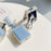 For Samsung Galaxy Z Flip5 5G Cross Texture PU Leather+PC Phone Case with Lace Beaded Pendant - Blue - 3