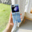 For Samsung Galaxy Z Flip5 5G Cross Texture PU Leather+PC Phone Case with Lace Beaded Pendant - Blue - 4