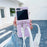 For Samsung Galaxy Z Flip5 5G Phone Case PC+PU Leather Phone Shell with White Shoulder Strap - Purple - 2