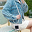 For Samsung Galaxy Z Flip5 5G Phone Case PC+PU Leather Phone Shell with White Shoulder Strap - Purple - 4