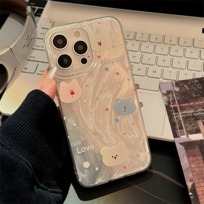 For iPhone 15 Pro Max TPU Case Bear Pattern Printing Mobile Phone Cover - 3