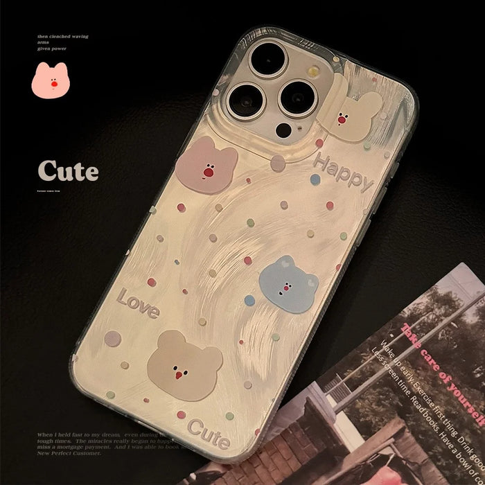 For iPhone 14 Pro Case Bear Pattern Printing Soft TPU Phone Cover - 5