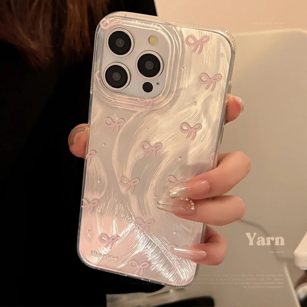 For iPhone 14 Pro TPU Case Bow Pattern Mobile Phone Protective Cover - 3