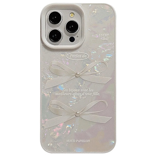 For iPhone 14 Pro Max Case with Pearl Decor Seashell Pattern Soft TPU Phone Cover - Rubberized - 1