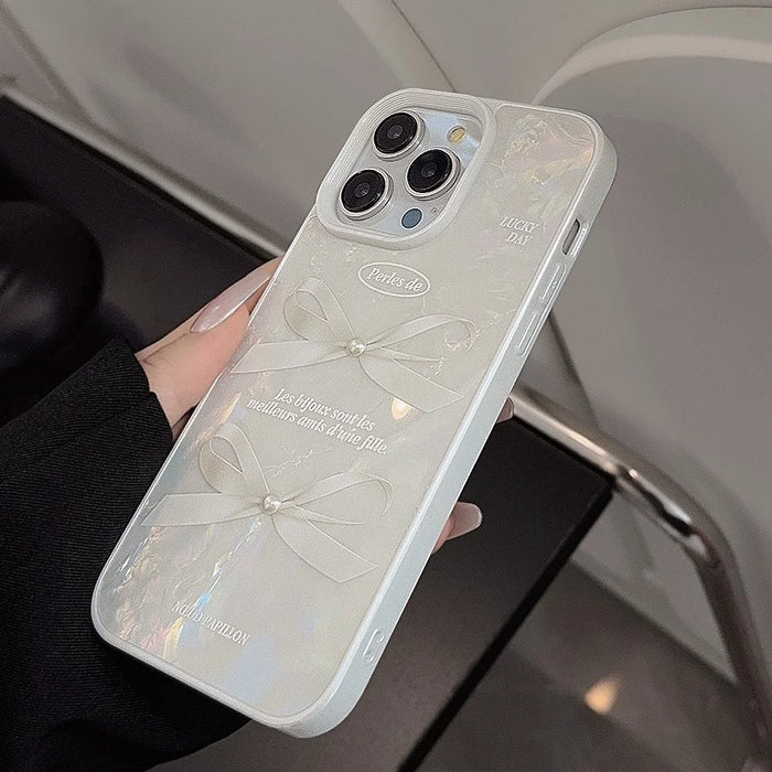 For iPhone 14 Pro Max Case with Pearl Decor Seashell Pattern Soft TPU Phone Cover - Rubberized - 3